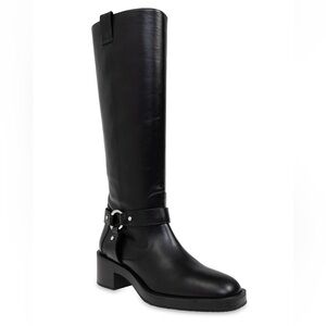Stuart Whitman Jax Black Leather Knee-High Boots